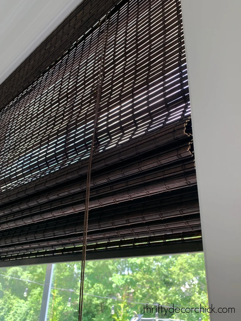 dark bamboo roman shades