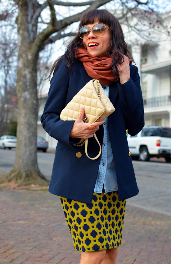 Outfit with navy blazer