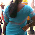 Really Hot TamilBlue Saree Homely Aunties showing Back