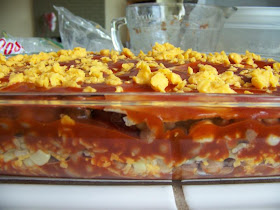 Meatless bean and rice enchilada casserole