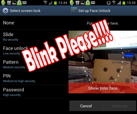 Update Face Unlock Galaxy S With Blinking Eyes