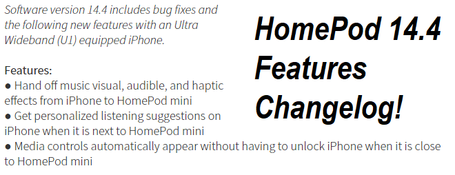 HomePod 14.4 Features