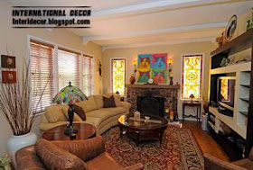 stained glass window for living room interior