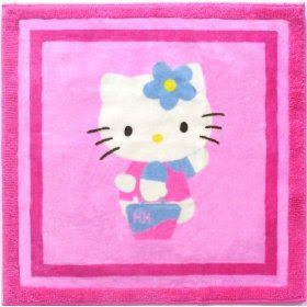 Cute HELLO KITTY Pink Mod Shopper Area Rug