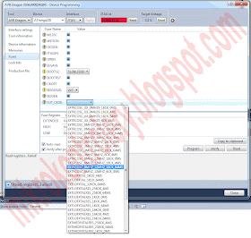 Atmel Studio: Programator AVR Dragon - Okno device programming