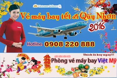 vé máy bay tết đi Quy Nhơn 2016 hãng Vietnam Airline