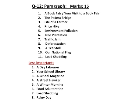 English 2nd paper Paragraph suggestion 2023