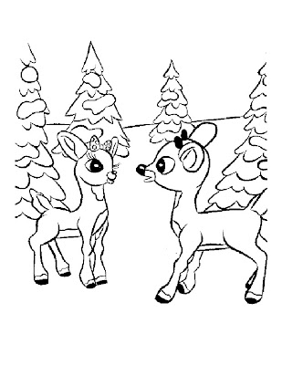 Rudolph Reindeer Coloring Pages 