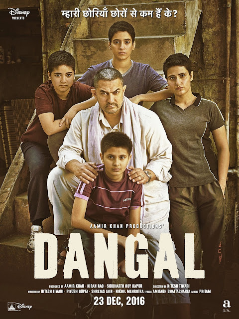 Dangal, Movie Poster, Aamir Khan, Mahavir Phogat, Geeta Phogat