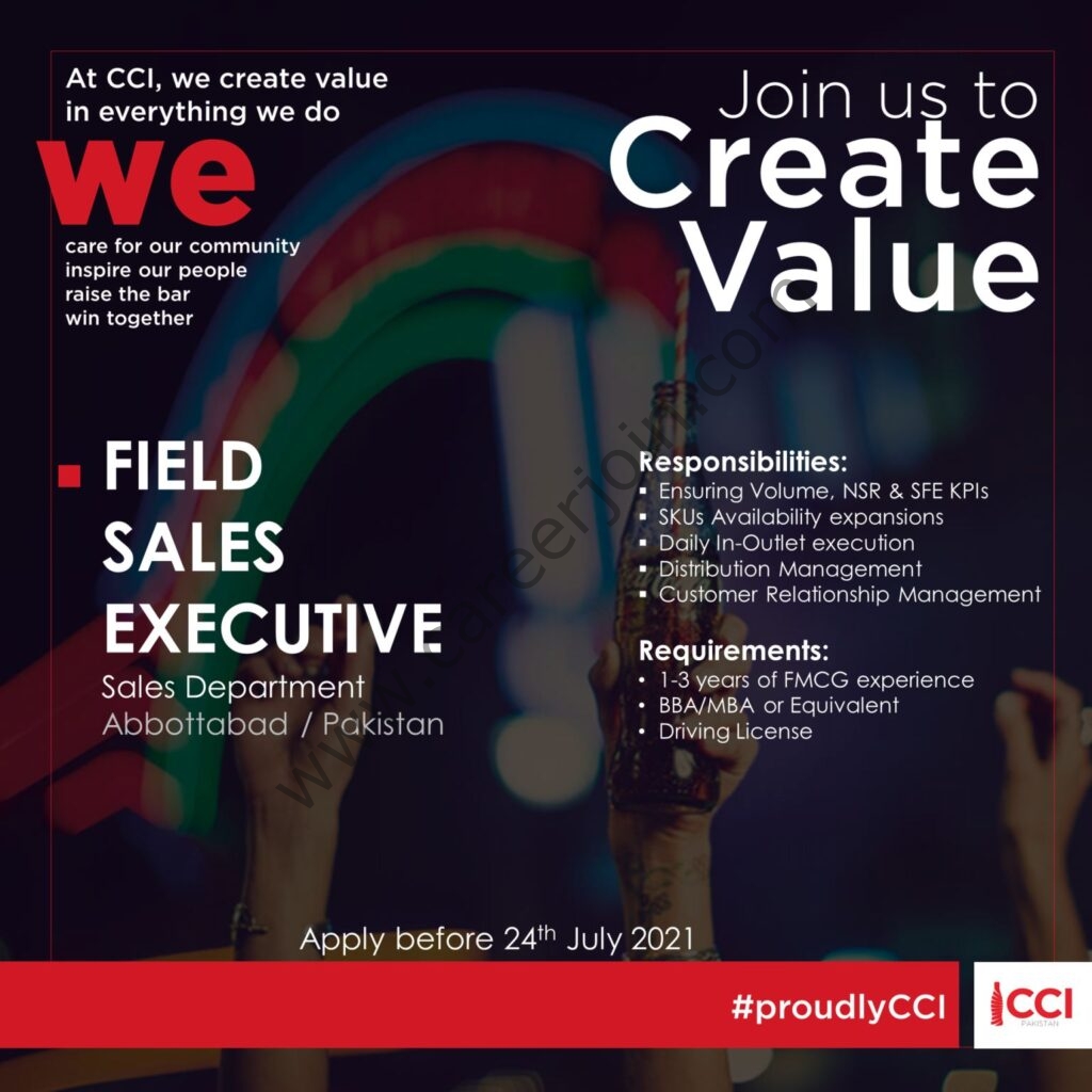 Coca Cola Icecek Pakistan Jobs Field Sales Executive