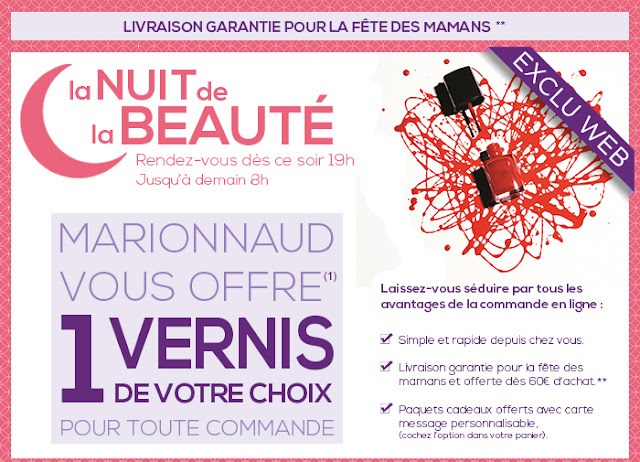 Marionnaud: 1 vernis OFFERT pour toute commande