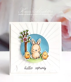 Sunny Studio Stamps: Chubby Bunny Frilly Frames Stitched Scallop Dies Easter And Spring Cards by Karin Akesdotter