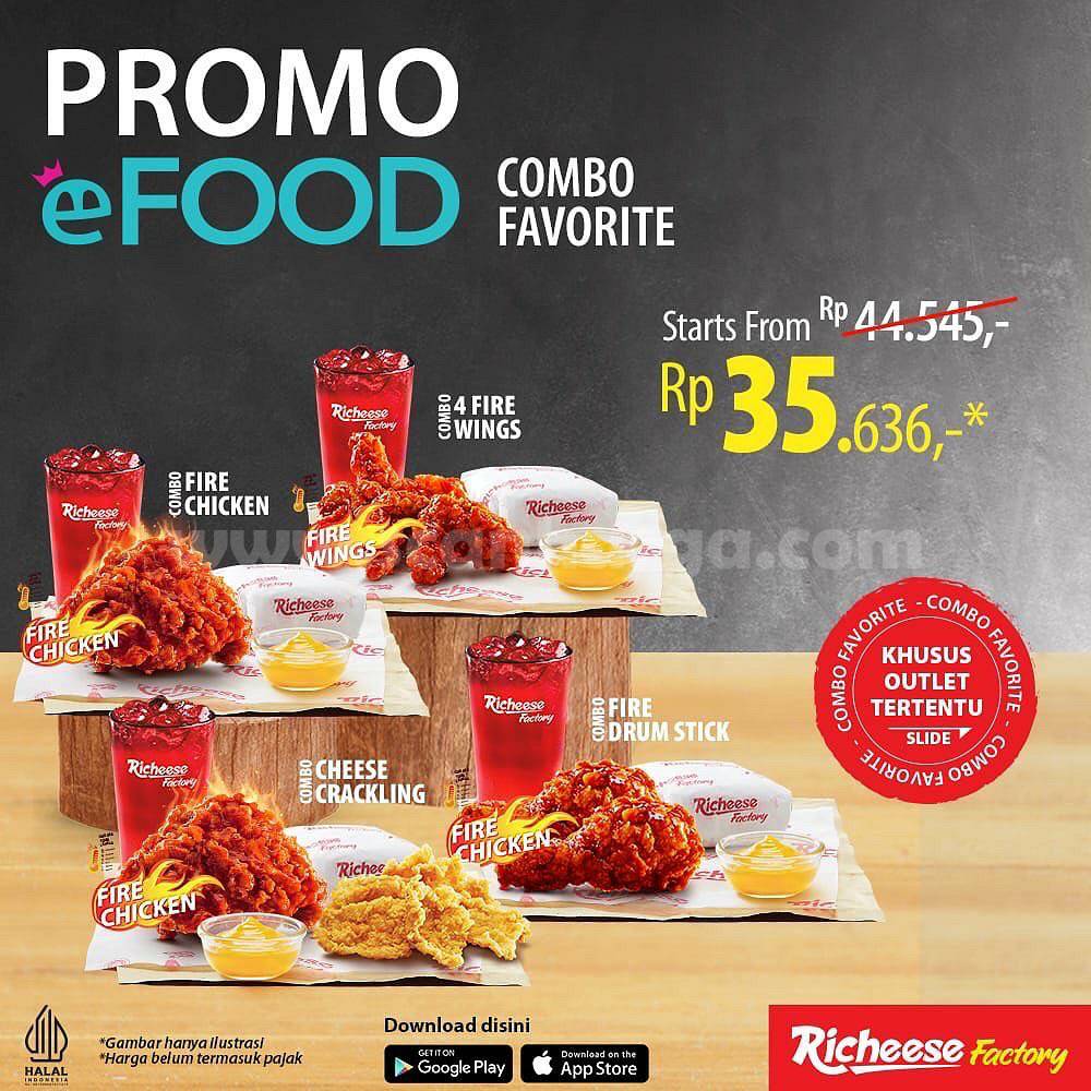 RICHEESE FACTORY Promo eFOOD - COMBO FAVORITE mulai Rp. 35.636