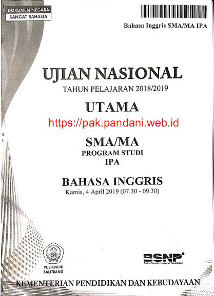 Soal Usbn Bahasa Inggris Sma 2018 Dan Pembahasannya Pdf