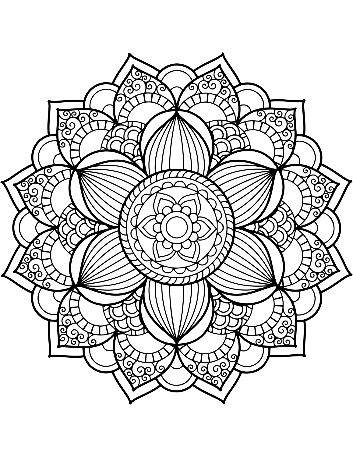 Download Mandala Flower Coloring Page - Free Printable Coloring Pages for Kids