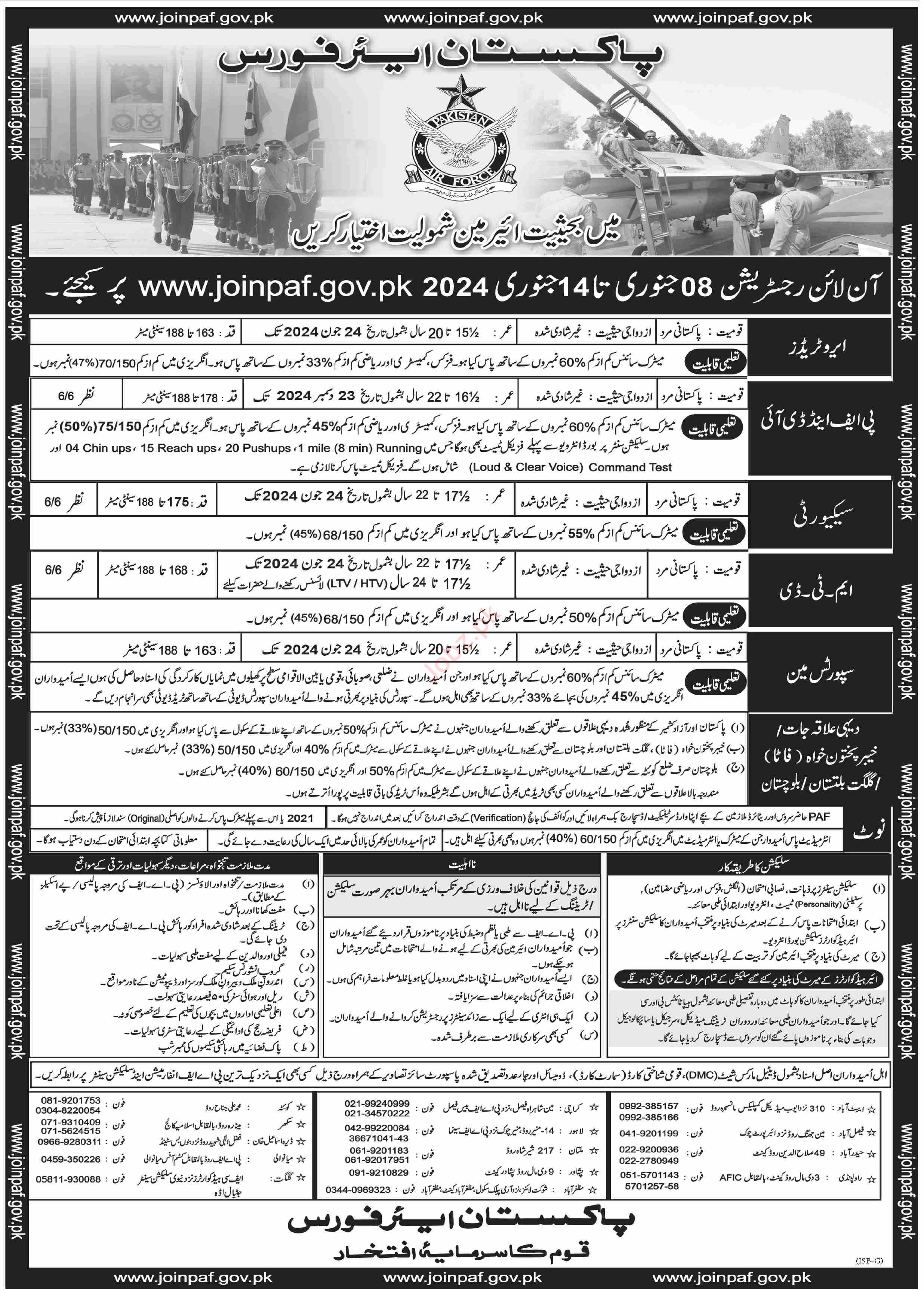 Pakistan Air Force PAF Jobs 2024