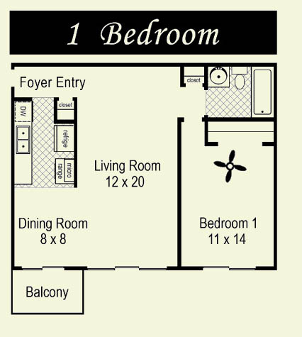 Large 1 Bedroom Apartment Floor Plans