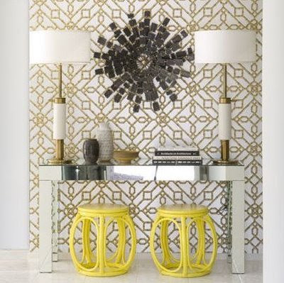 Console Tables on Wow  This Mirrored Console Table Is So Chic With Metallic Geometric