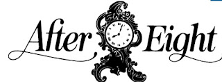 After Eight logo, clock, script, black, logo