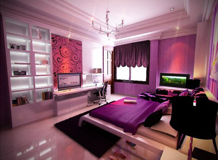 Home Arcitect Modern  Purple  Bedroom  Ideas 