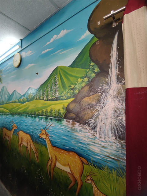 wall mural Landscape with Deer