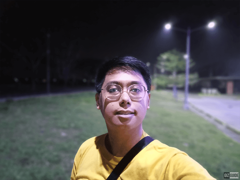 Low light selfie with background blur