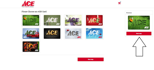 gift cards there and click on Next Step