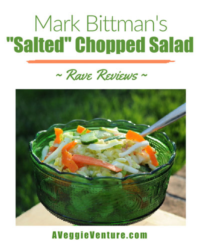 Mark Bittman's 'Salted' Chopped Salad ♥ AVeggieVenture.com. Start with cabbage ('cooked' with a sprinkling of salt), then add vegetables of your own liking.