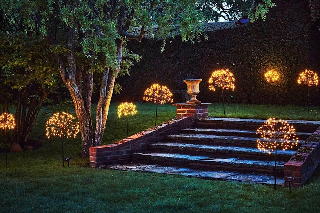 Decorative garden lights powered by sunlight offer many benefits