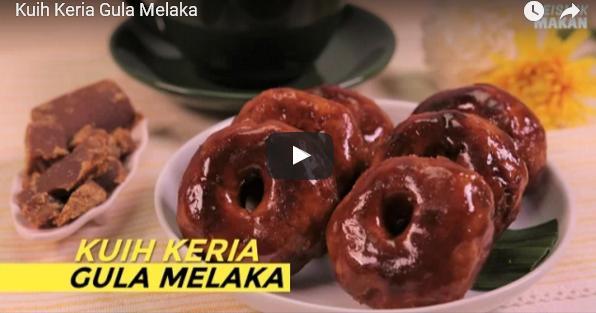 VIDEO & RESEPI MUDAH KUIH KERIA GULA MELAKA - LEKAT LEKIT 