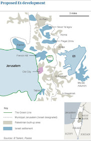 Mapa- Colonias israelenses ilegais - área E1