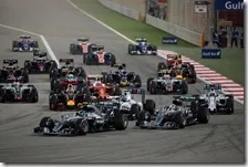 La partenza del gran premio del Bahrain 2016