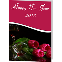 2013 new year rose cards