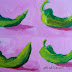 Pink Chili Peppers Acrylic Contemporary Still Life by AZ Artist Amy Whitehouse