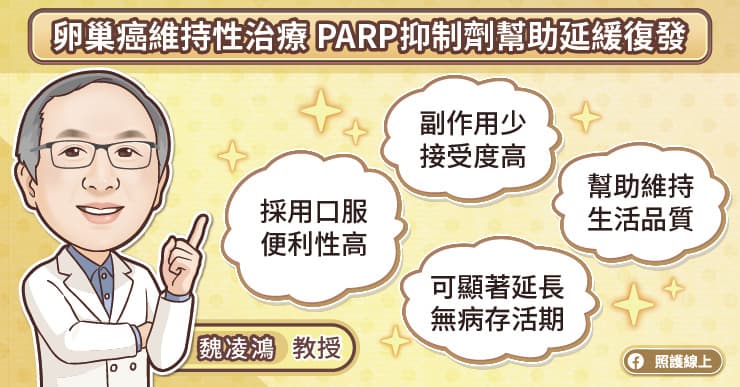 卵巢癌維持治療，PARP抑制劑幫助延緩復發