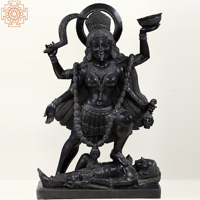 Goddess Mahakali - Black Marble Statue