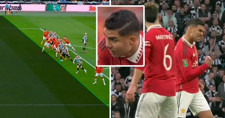 Spotted: Casemiro's passionate celebration after Newcastle goal