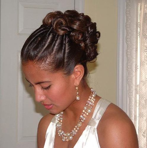 African and American Up Dose Bridal Hairstyle