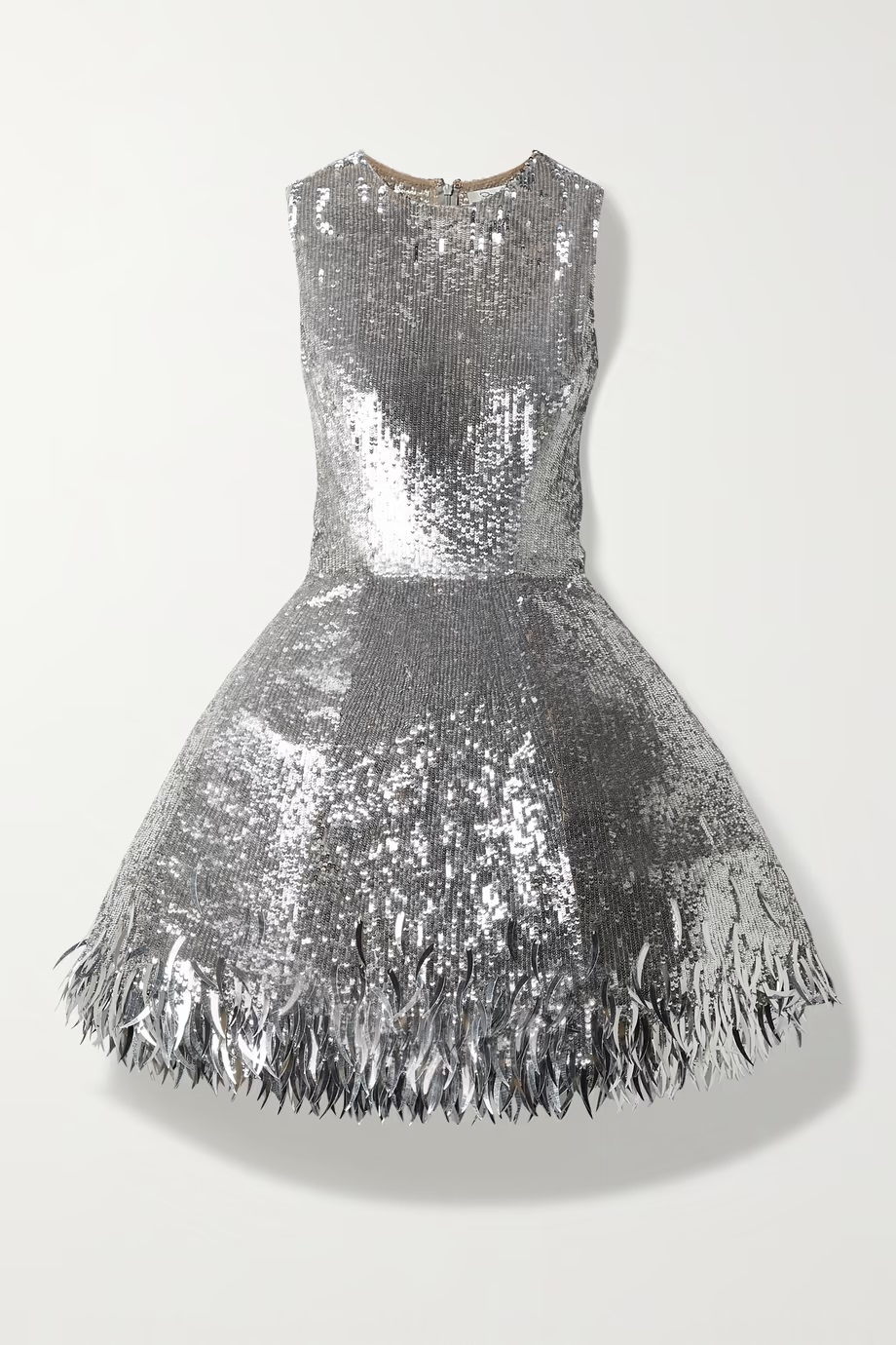 OSCAR DE LA RENTA Sequined Tulle Mini Dress