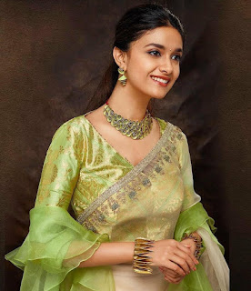 Keerthy Suresh in Green Dress with Cute and Awesome Lovely Smile for Latest Ad Shoot