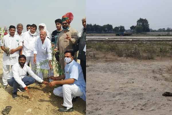 faridabad-news-sihi-gaon-damping-yard-mcf-protest-plantation