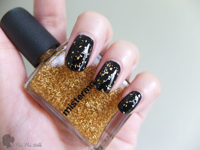 mistermorden 摩登先生指甲油-8001-GOLD FOIL TOP COAT-試色