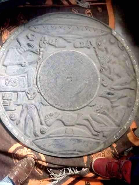 Stone disk of flying saucer.