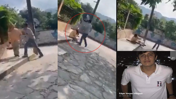 Video: Inadaptado Edgar Vargas Villagran da golpiza a viejito en Huejutla; Hidalgo por un reto con amigo, es familiar de funcionarios