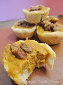 These bite-sized Pumpkin Pecan Tassies make the perfect addition to that Thanksgiving dessert table or that holiday cookie tray.