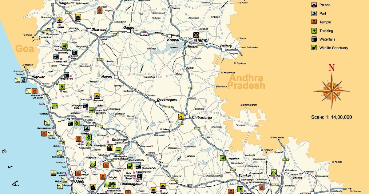 ALEMAARI: Tourist Map of Karnataka