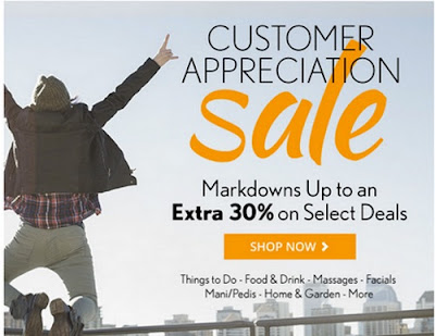 Groupon Customer Appreciation Sale Up To 30% Off Select Deals