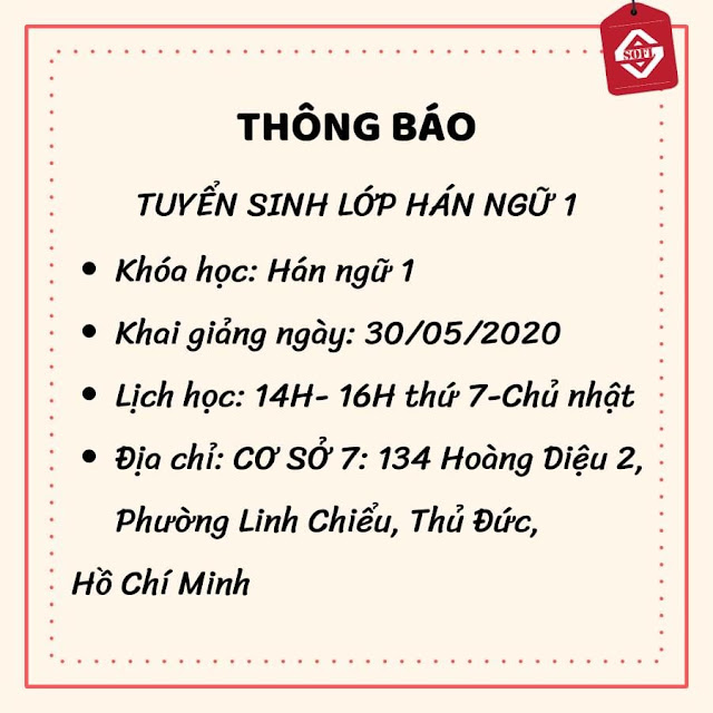 lớp học hán ngữ 1