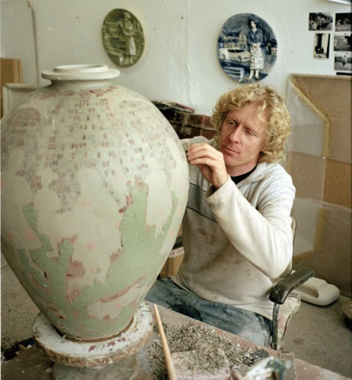 david cooke ceramics. Greek pottery meets folk art.