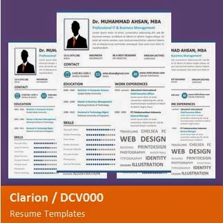 Desain CV Kreatif: Clarion - Contoh Resume Template